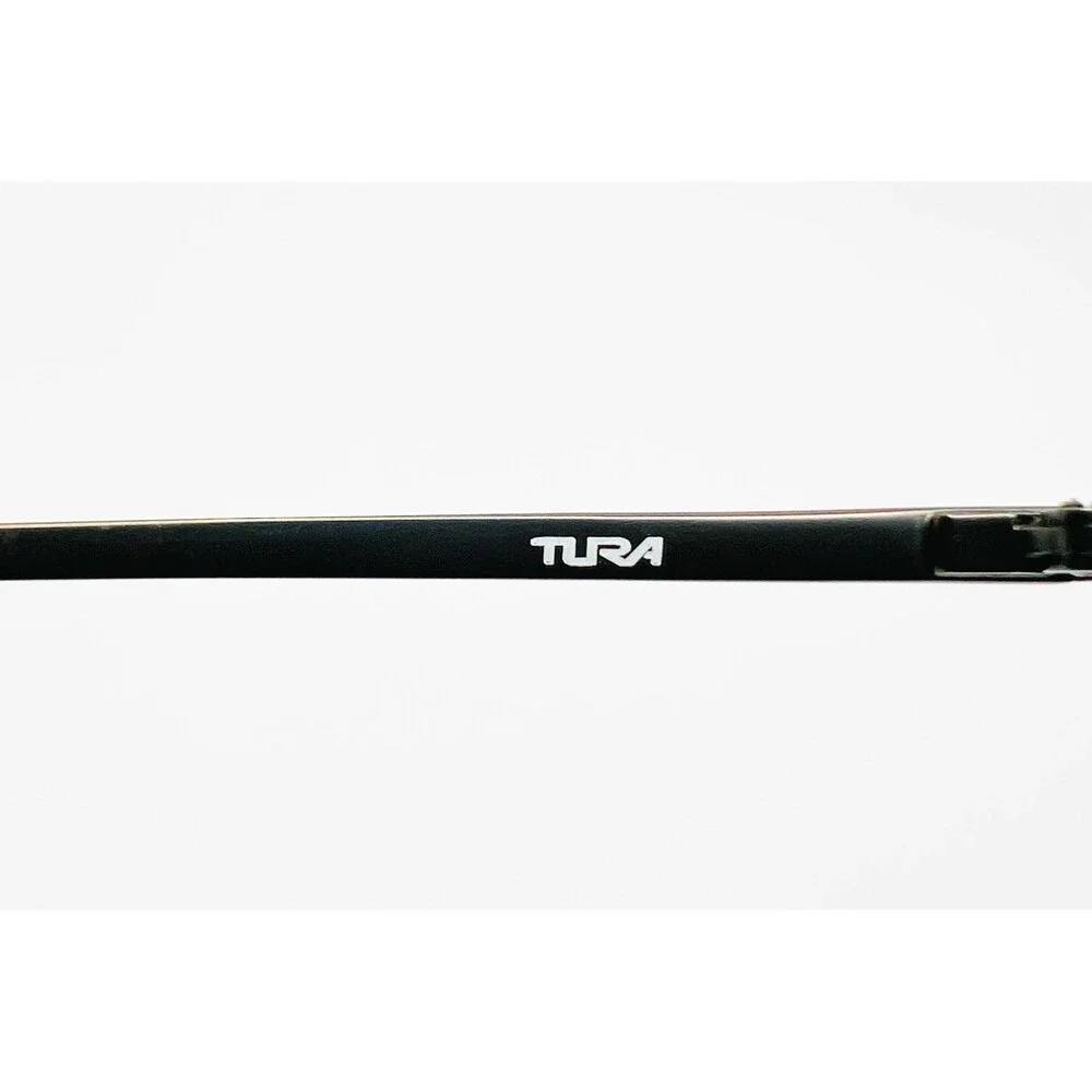 Tura Eyeglass Frames Mens Black Semi Rimless Metal Oval 48-20-140